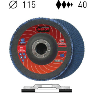 Dischi lamellari supporto fibra piano Ø115 P40 zirconia