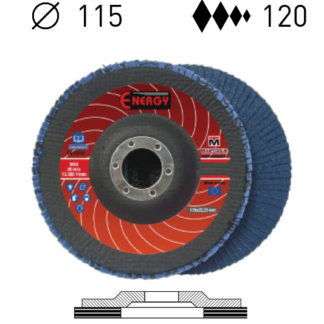 Dischi lamellari supporto fibra piano Ø115 P120 zirconia