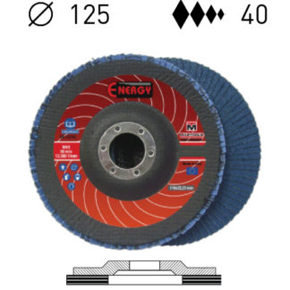 Dischi lamellari supporto fibra piano Ø125 P40 zirconia