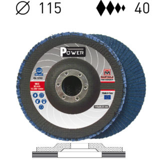 Dischi lamellari supporto fibra piano Ø115 P40 zirconia