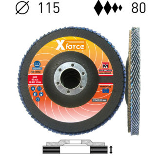 Dischi lamellari supporto fibra piano Ø115 P80 zirconia