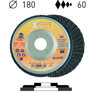 Dischi lamellari supporto nylon rinforzato Ø180 P60 zirconia