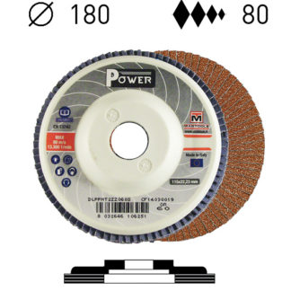 Dischi lamellari supporto plastica Ø180 P80 corindone